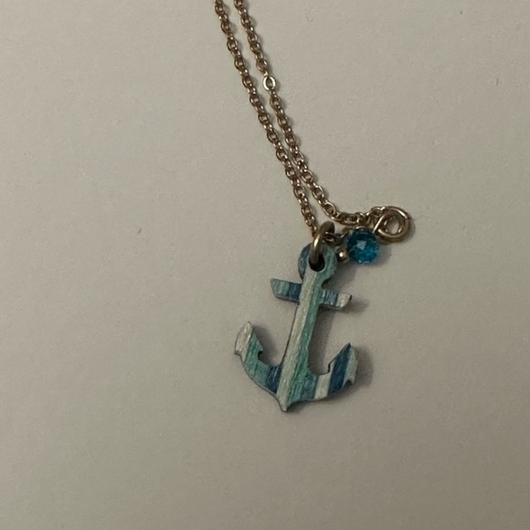 Blue Anchor Pendant Necklace - Picture 2 of 4